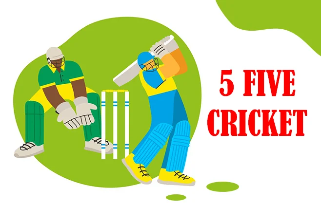 Cricplus 5-five-cricket logo on cricket field background